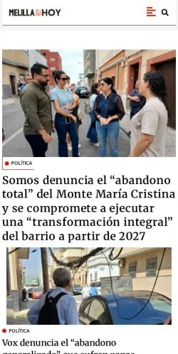 スポンサード記事向けのスペインメディア、Melilla Hoyのサイトプレビュー