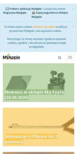 Voorbeeld van de site MyApple, medium uit Polen voor gesponsorde artikelen