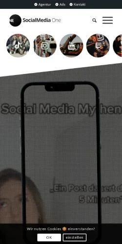 Vista previa del sitio Social Media One, medio de Alemania para artículos patrocinados