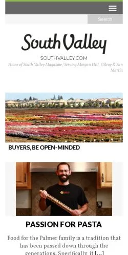 스폰서 기사용 미국 매체 South Valley Magazine 사이트 미리보기