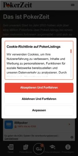 스폰서 기사용 독일 매체 PokerZeit 사이트 미리보기