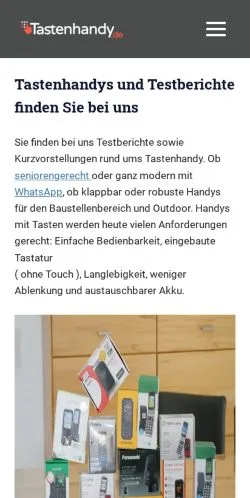 Anteprima del sito Tastenhandy Test, media di Germania per articoli sponsorizzati
