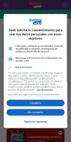 Anteprima del sito Geek Reporte Indigo, media di Stati Uniti per articoli sponsorizzati
