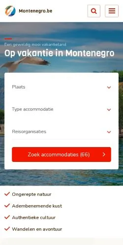 Podgląd witryny Montenegro Tips, medium z kraju Belgia do artykułów sponsorowanych