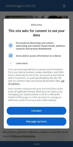 Anteprima del sito sobresagas.com.br -, media di Brasile per articoli sponsorizzati