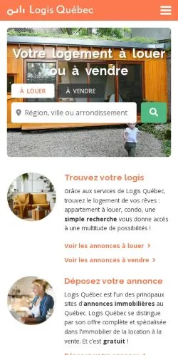 Vista previa del sitio LogisQuébec, medio de Canadá para artículos patrocinados