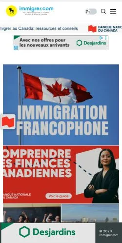 Preview of the Immiger website, a media outlet in France for sponsored articles