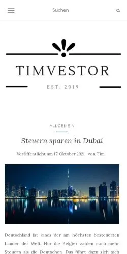 Aperçu du site TimVestor, média de Allemagne pour articles sponsorisés