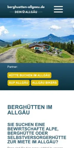 Anteprima del sito Allgäuer Berghütten, media di Germania per articoli sponsorizzati
