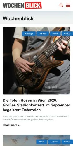 Preview of the Wochenblick website, a media outlet in Austria for sponsored articles