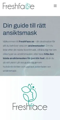 Vista previa del sitio Freshface, medio de Suecia para artículos patrocinados