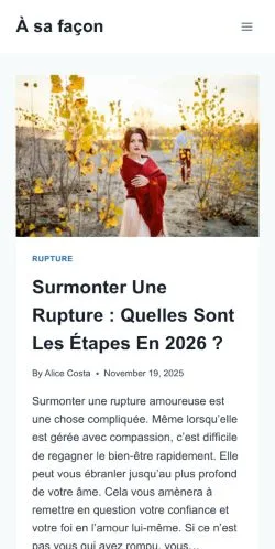 Anteprima del sito À sa façon, media di Francia per articoli sponsorizzati