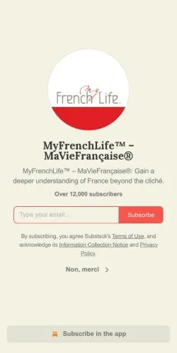 스폰서 기사용 미국 매체 MyFrenchLife 사이트 미리보기