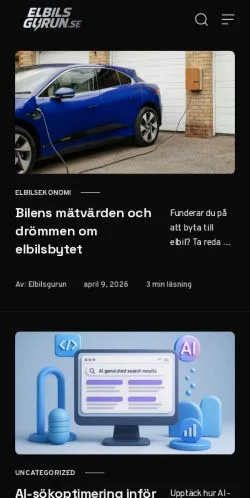 Anteprima del sito Elbilsgurun, media di Svezia per articoli sponsorizzati