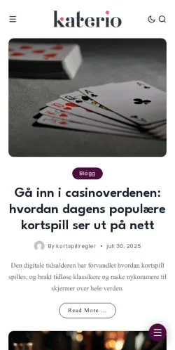 Anteprima del sito Kortspill Regler, media di Norvegia per articoli sponsorizzati