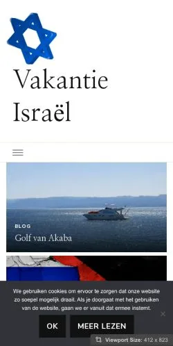 Anteprima del sito Israël Vakantie, media di Paesi Bassi per articoli sponsorizzati