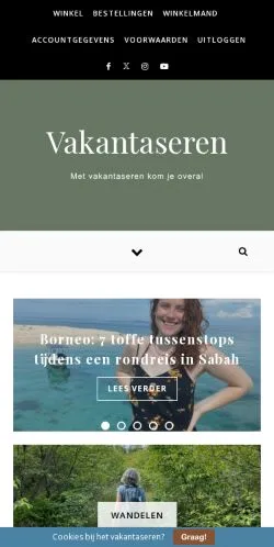 Podgląd witryny Vakantaseren, medium z kraju Holandia do artykułów sponsorowanych