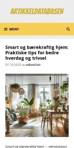 Anteprima del sito Artikkeldatabasen, media di Norvegia per articoli sponsorizzati