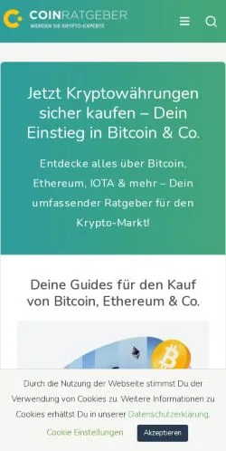 스폰서 기사용 독일 매체 Coin-Ratgeber 사이트 미리보기