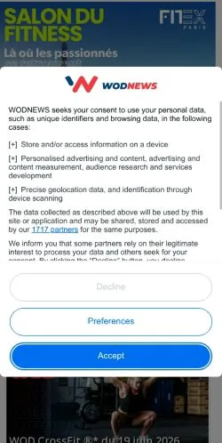 Anteprima del sito WODNEWS, media di Francia per articoli sponsorizzati