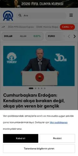 Forhåndsvisning af Anadolu Ajansı, medie fra Tyrkiet til sponsorerede artikler