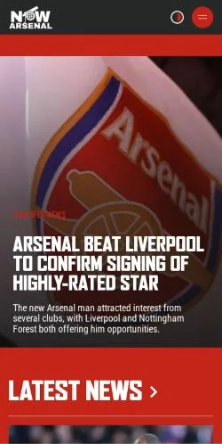 Anteprima del sito Now Arsenal, media di Stati Uniti per articoli sponsorizzati