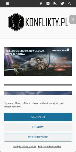 Anteprima del sito Konflikty.pl, media di Polonia per articoli sponsorizzati