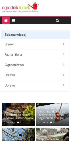 Anteprima del sito Ogrodnik Tomek, media di Polonia per articoli sponsorizzati