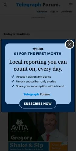 Anteprima del sito Bucyrus Telegraph Forum, media di Stati Uniti per articoli sponsorizzati