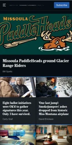 Anteprima del sito Missoulian, media di Stati Uniti per articoli sponsorizzati