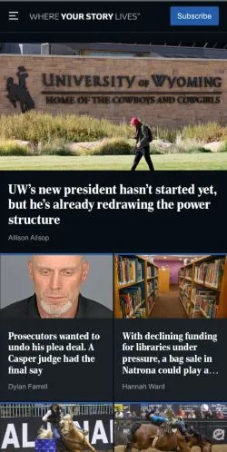 Aperçu du site Casper Star-Tribune, média de États-Unis pour articles sponsorisés