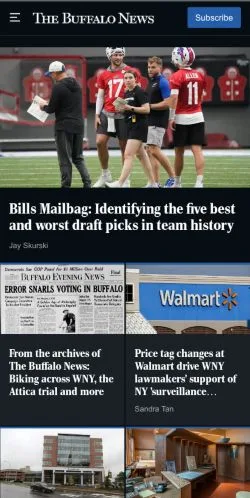 Sponsorlu makaleler için Amerika Birleşik Devletleri medyası Buffalo News sitesinin önizlemesi