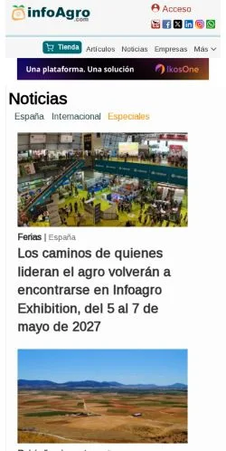 Forhåndsvisning af InfoAgro, medie fra Spanien til sponsorerede artikler