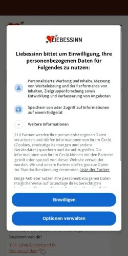 Anteprima del sito Liebessinn, media di Germania per articoli sponsorizzati