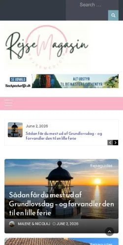 스폰서 기사용 덴마크 매체 Rejsemedicin 사이트 미리보기