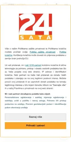 Podgląd witryny missGASTRO, medium z kraju Chorwacja do artykułów sponsorowanych