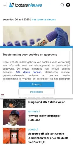 Anteprima del sito LaatsteNieuws, media di Paesi Bassi per articoli sponsorizzati