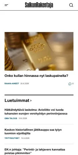 Podgląd witryny SalkunRakentaja, medium z kraju Finlandia do artykułów sponsorowanych