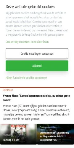 スポンサード記事向けのオランダメディア、De Hoefslagのサイトプレビュー