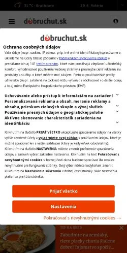 Anteprima del sito Dobruchut, media di Slovacchia per articoli sponsorizzati