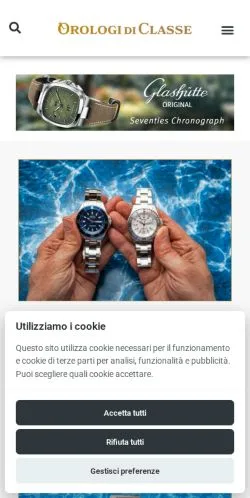 Podgląd witryny Orologi Di Classe, medium z kraju Włochy do artykułów sponsorowanych