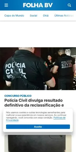 스폰서 기사용 브라질 매체 Folha BV 사이트 미리보기