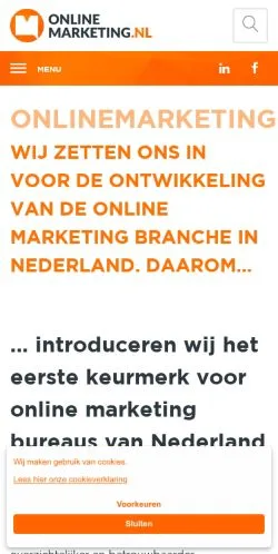 Anteprima del sito Online Marketing Community, media di Paesi Bassi per articoli sponsorizzati