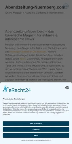 Anteprima del sito AZ Nürnberg, media di Germania per articoli sponsorizzati