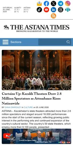 Podgląd witryny The Astana Times, medium z kraju Stany Zjednoczone do artykułów sponsorowanych