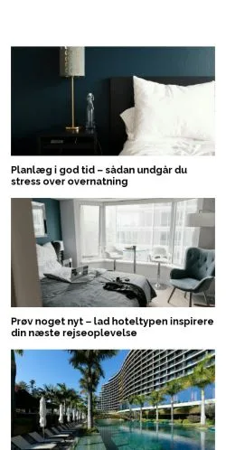 Pré-visualização do site bedstehotel.dk, meio de Dinamarca para artigos patrocinados