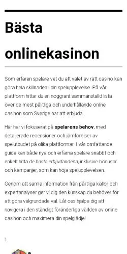 Anteprima del sito elitbonus.se, media di Svezia per articoli sponsorizzati