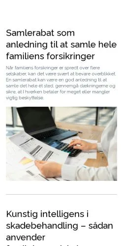 Anteprima del sito omforsikringer.dk, media di Danimarca per articoli sponsorizzati