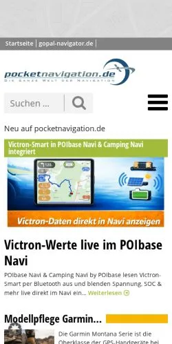 Aperçu du site Pocketnavigation, média de Allemagne pour articles sponsorisés