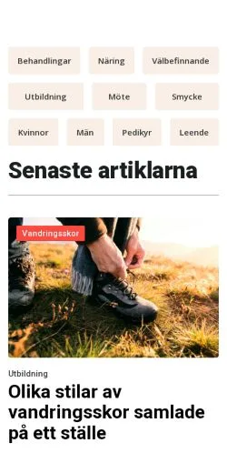 Aperçu du site vackerbalans.se, média de Suède pour articles sponsorisés